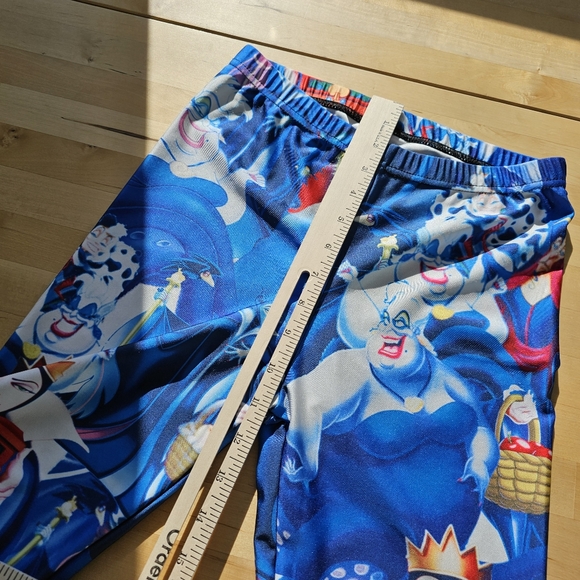Disney Evil Queen Shiny Blue Tone Leggings No Size Tag Seems Size XS - Picture 6 of 9